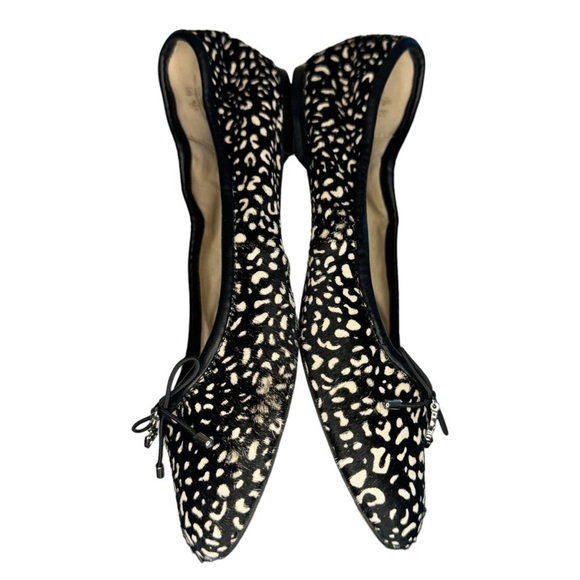Sam Edelman Felecia Dyed Cow Fur leather ballet flats women’s 7.5 black white - Picture 3 of 10